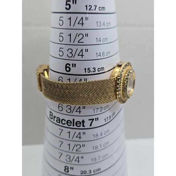 Womens Vintage Monarch Manual Wind Swiss Made Gold Tone Rhinestone Watch Runs main image 5